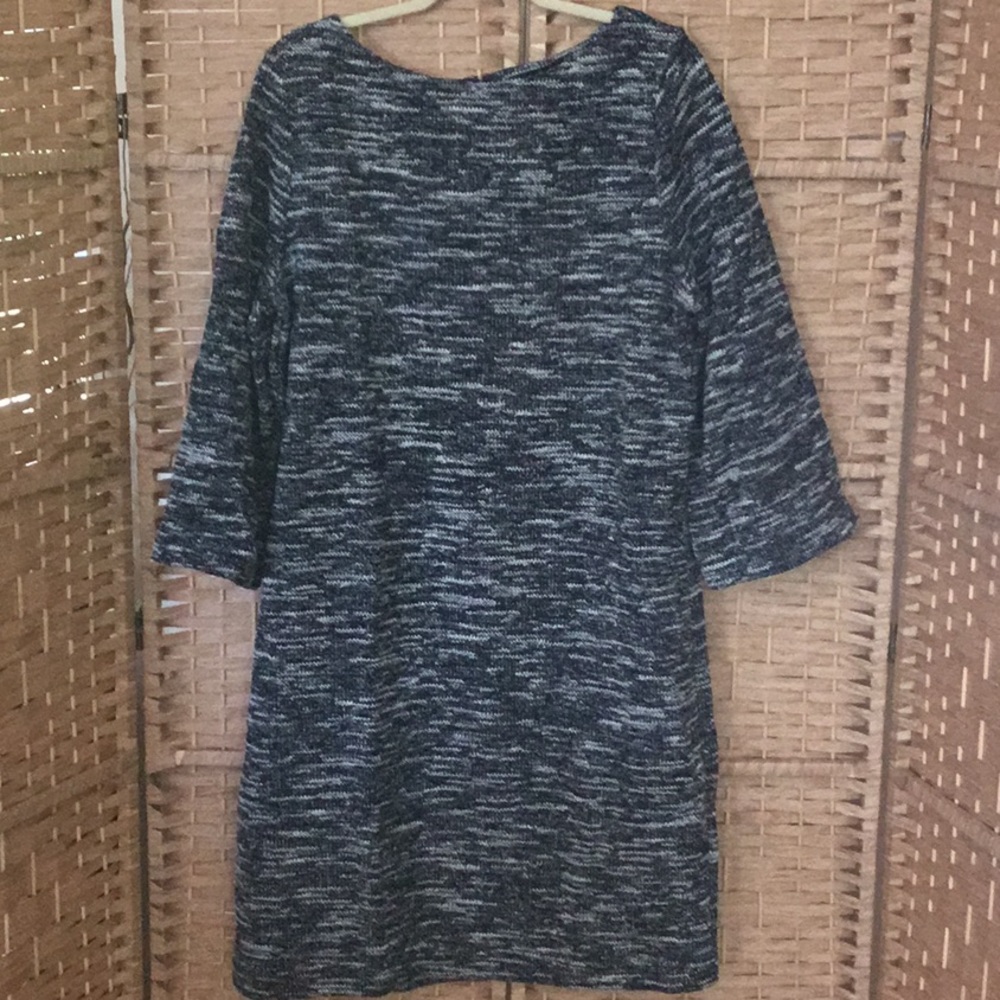 Classic Boat-Neck Dress with Flared 3/4 Sleeves